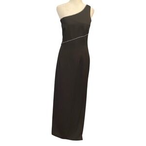 Georgiou Black One-Shoulder Dress Gown Size 8 Floor Length Black Tie Gala Prom